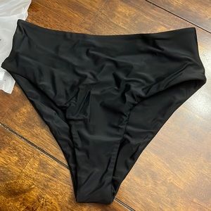 Small black high rise swim bikini bottoms